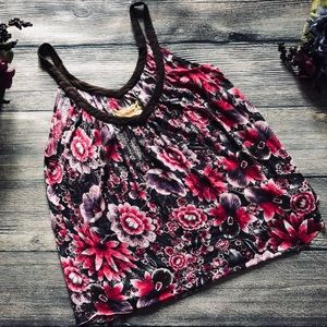 Vintage Free People Floral Tank sz Medium